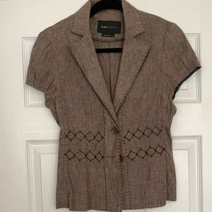 BCBG MAXAZRIA Brown Linen Jacket Small